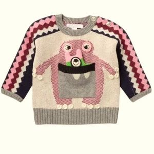 BURBERRY Kids Sweater Monster Bot Kids Cashmere NEW never worn Authentic